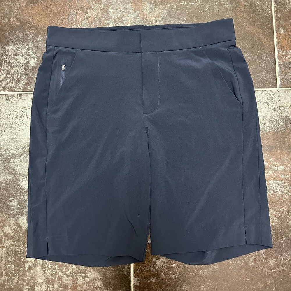 Q58 Athleta Tribeca 9" Bermuda Shorts Lightweight Navy Blue Womens Size 2